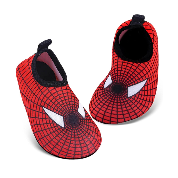 Kids Aqua Water Shoes Slip-On Quick Dry Spider Design – Red | 588-2