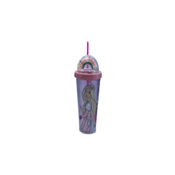 Kids Tumbler Cup with Straw Princess Design Pink | LZ-23122-4