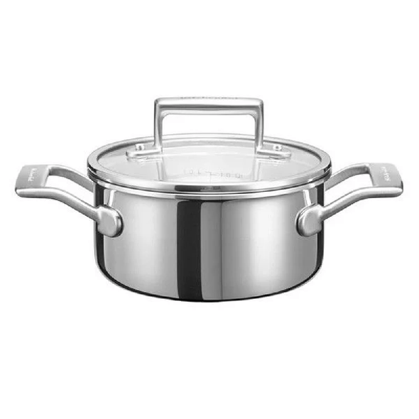 KitchenAid Dia Casserole 3-Ply with Glass Lid | KC2T15EHST