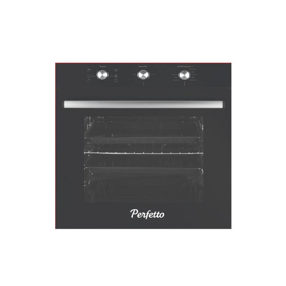 Perfetto 60cm Built-In Hob & Gas Oven Bundle Black with 4 Burners, Turbo Fan & Timer | PERTOP60BL+PEROV60BL