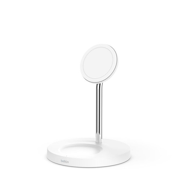 Belkin Boost Charge PRO 2-in-1 15W Wireless Charger Stand With MagSafe White | WIZ010VFWH