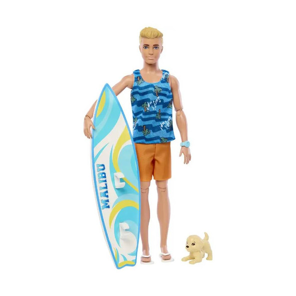 Ken Surf Doll with Surfboard & Beach Accessories | MTBBHPT50