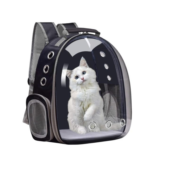 OEM Pet Backpack Carrier with Side Zipper - Black