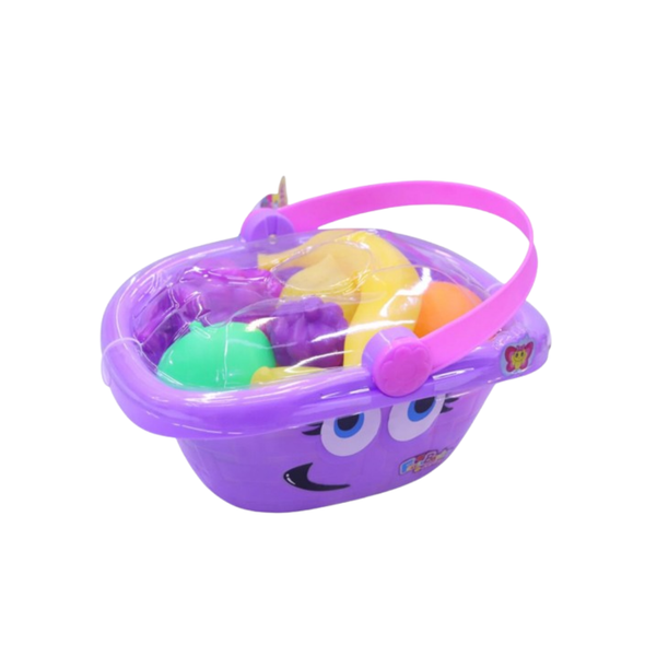 Kids Beach Sand Toy Set with Carry Basket – Purple | 9906-1