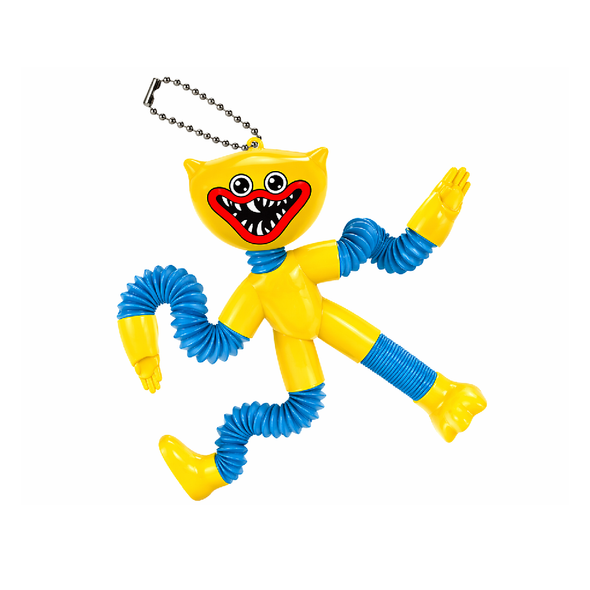 Stretchy Pop Tube Monster Keychain Toy – Yellow & Blue Edition | SS-6123-3