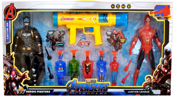Avengers Endgame Hero Toy Set with Dart Gun & Figures – Spider-Man & Batman | 1177D