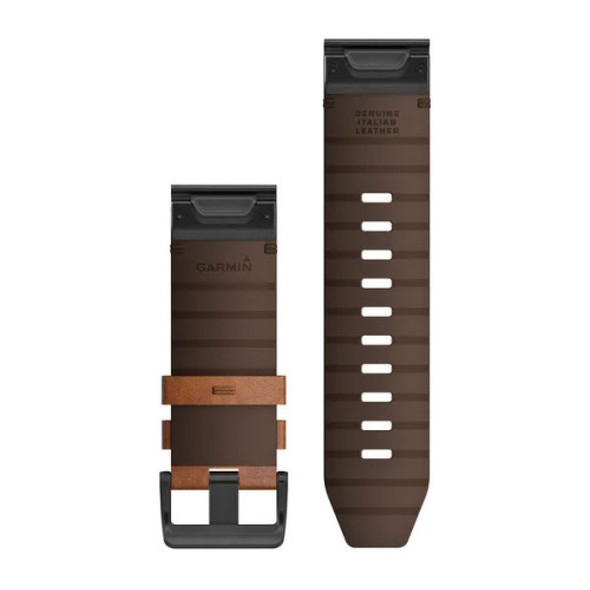 Garmin QuickFit Watch Bands for Fenix 6 - Chestnut Leather - 22 mm  | 010-12863-05