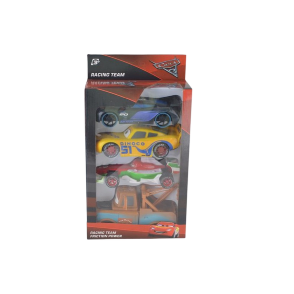 Cars Racing Team Toy Set – Friction Powered Vehicles with Launcher (4 PCS) | 080