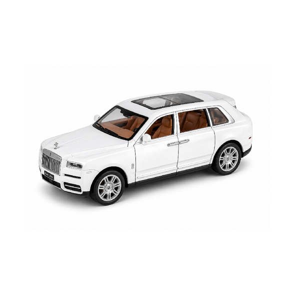 Luxury SUV Toy Car – White Die-Cast Model with Lights, Sound & Open Doors | HCL-906