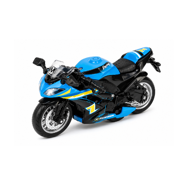 Sport Motorcycle Toy – Blue Die-Cast Racing Bike Model with Sound & Pull Back | MY66-D1214