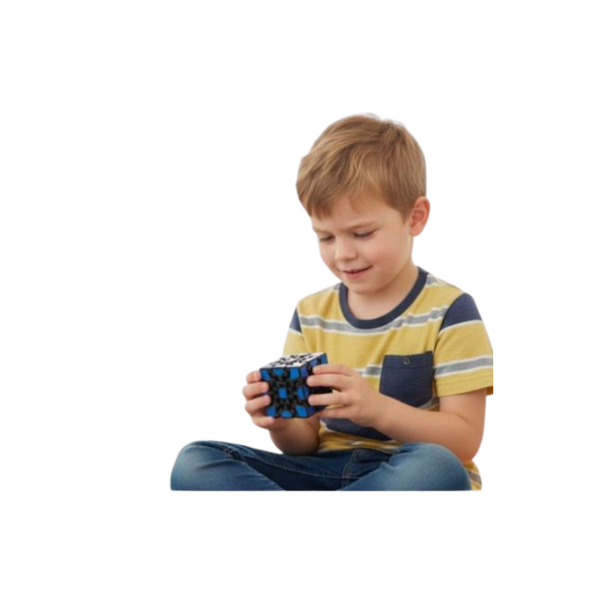 Magic Cube Puzzle Toy – Shape Matching Brain Teaser (Black & Blue) | 689
