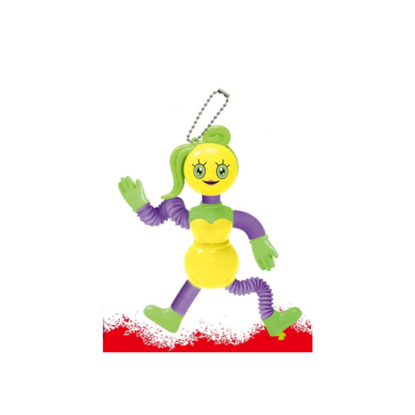 Stretchy Funny Girl Keychain Toy - yellow & purple | SS-6123/5/7/9