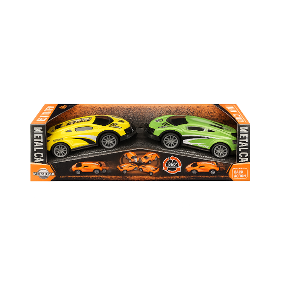 Metal Racing Car Set – 2 PCS Sports Cars (Yellow & Green) | KZ957-115