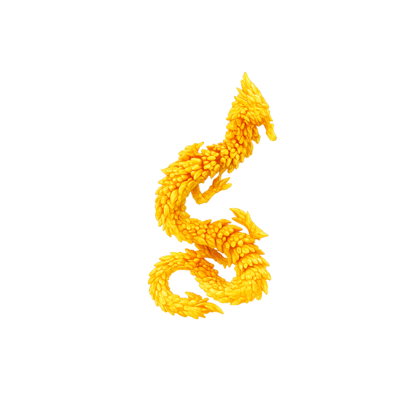 Flexible Dragon Toy – Yellow Bendable Dragon Figure | C-009