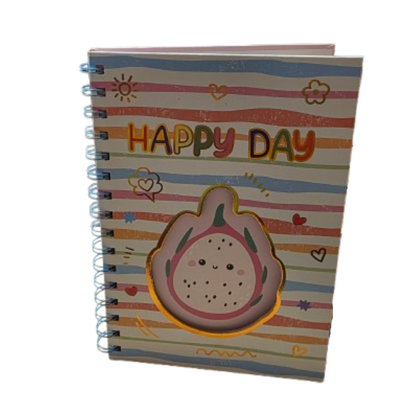 Notebook - Happy Day Fruits - Light Pink | D338