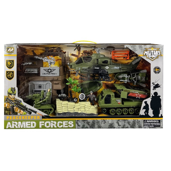 Peacekeeper Armed Forces Military Playset (Helicopter & Vehicles Set) | HW-M423-2/3/5