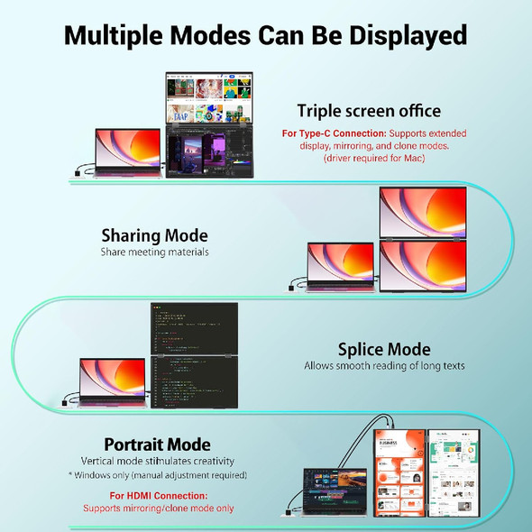 InnoView 15.6" Dual Portable Monitor