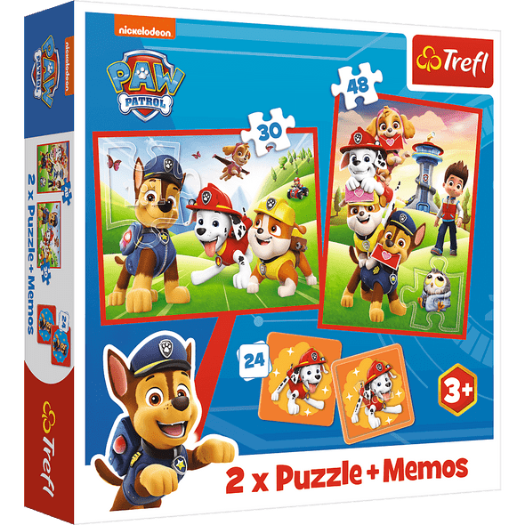 Trefl 2-in-1 Puzzle & Memo “Paw Patrol” Activity Set (30 & 48 pc Puzzles + 24 pc Game) | 93337