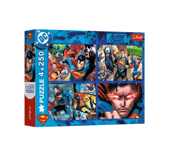 Trefl 4x250-Piece The Courage of Superman Puzzle Set | 13340