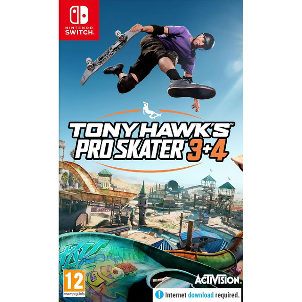 Tony Hawk's Pro Skater 3 + 4 Nintendo Switch skateboarding game cover