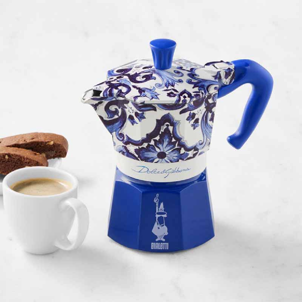 Bialetti BIA0005346 Moka Express Dolce&Gabbana Blu Mediterraneo 6-cup stovetop coffee maker