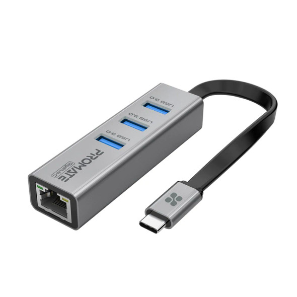 Promate Multi-Port USB-C Hub with Ethernet Adapter | GigaHub-C