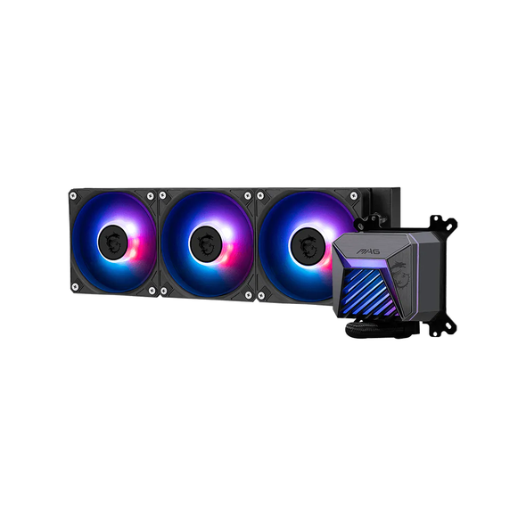 MSI MAG CORELIQUID A15 360 ARGB liquid CPU cooler with triple 120mm fans