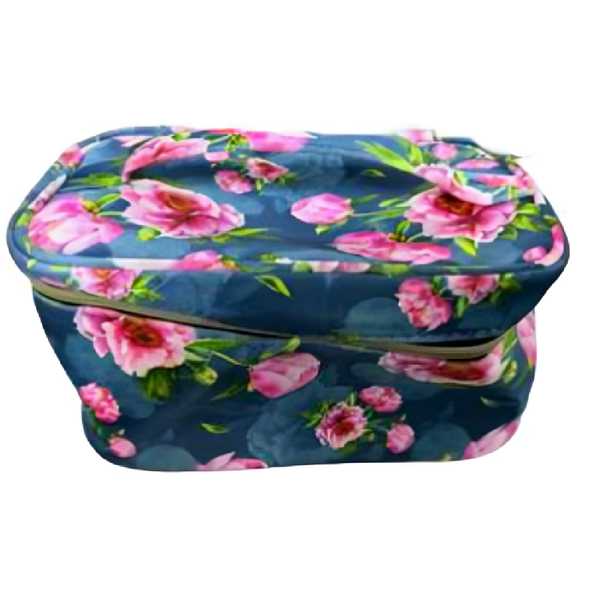 Trendy Accessories Floral Makeup Bag - Blue