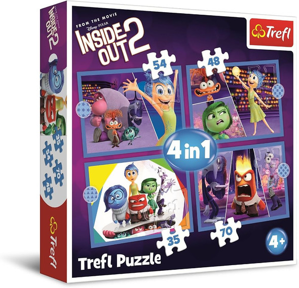 Trefl 4‑in‑1 “Inside Out 2, The Emotions at the Command” Puzzle | 34652
