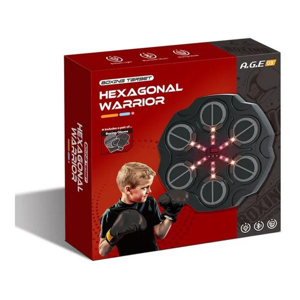 Kids Hexagonal Warrior Music Boxing Target with Gloves & Bluetooth | BK890