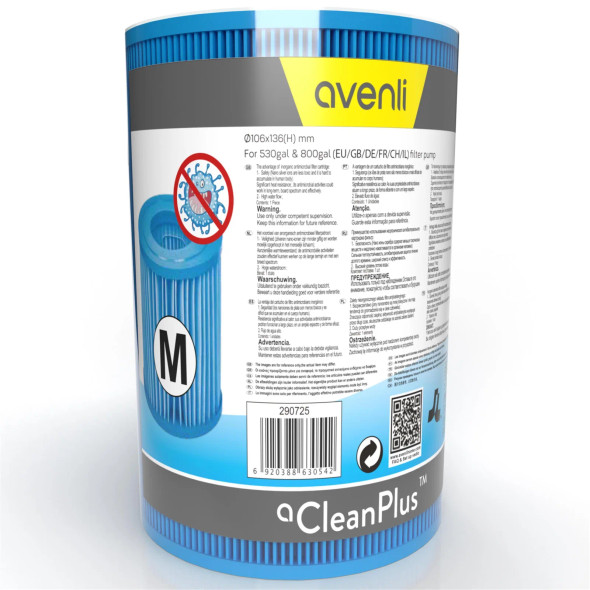 Jilong Avenli Antibacterial Type L Filter Cartridge for 1000 Gal/h Pump - 106×203mm | 290726