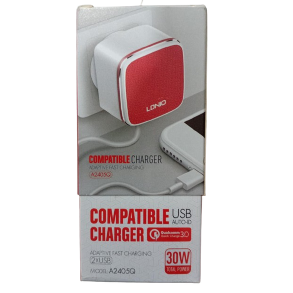 LDNIO 30W USB 2 Ports Adaptive Fast Charging Compatible Charger | A2405Q