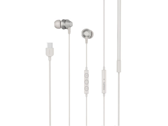 Philips Wired USB-C Earbuds with Microphone - White | TAE1120