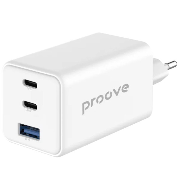 Proove Pocket GaN 65W Wall Charger 2 Type-C + USB - White | WCPG6521202
