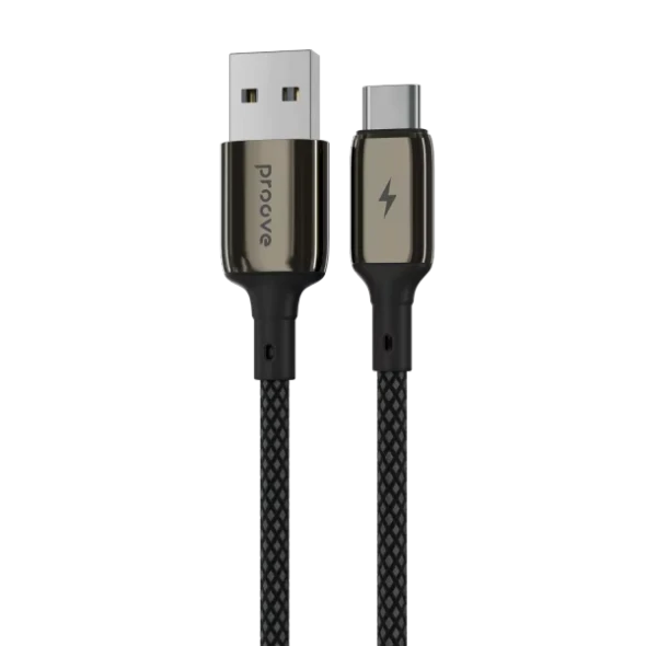 Proove Dense Metal USB-A to Type-C Cable 2.4A 1m - Black | CCDM20001201