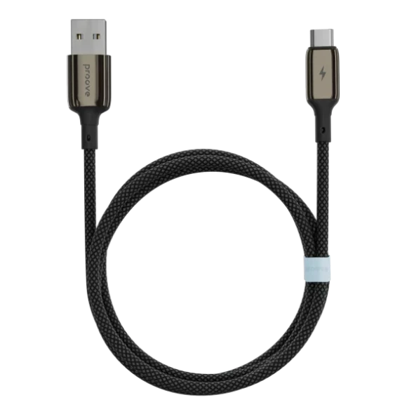 Proove Dense Metal USB-A to Type-C Cable 2.4A 1m - Black | CCDM20001201