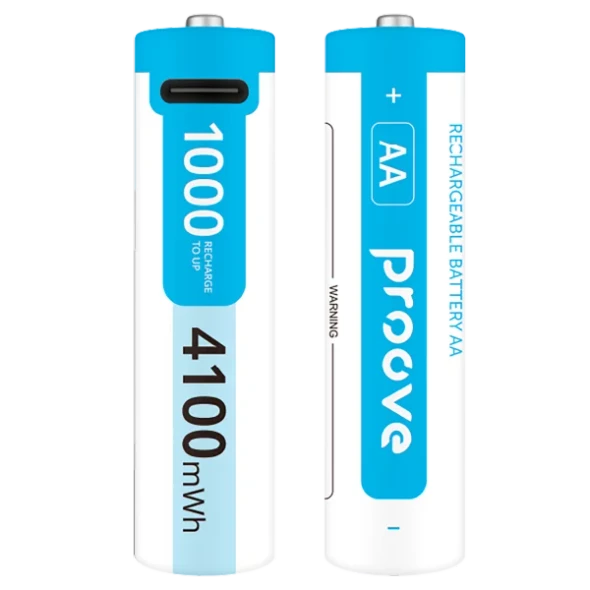 Proove Rechargeable AA Batteries 2pcs Type-C 4100mWh - White | RBCE40702002