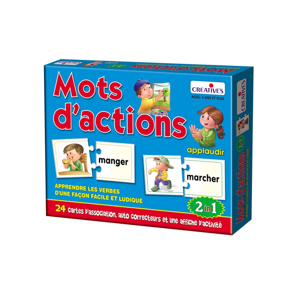 Creatives Mots d’Actions 24-piece French educational game 1193