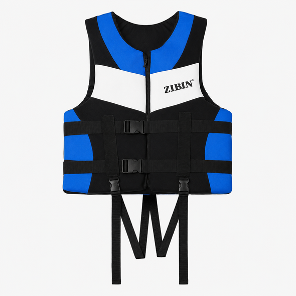 ZIBIN Life Jacket Safety Vest black and blue size L 585-21