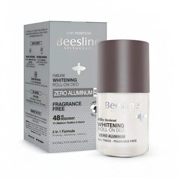 Beesline Men Whitening Roll-On Deo Zero Aluminum Fragrance Free