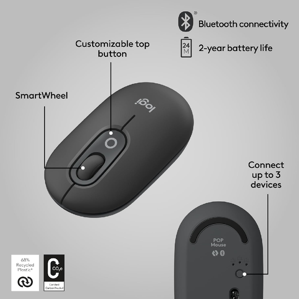 Logitech POP Mouse Blast Wireless Mouse 910-007160