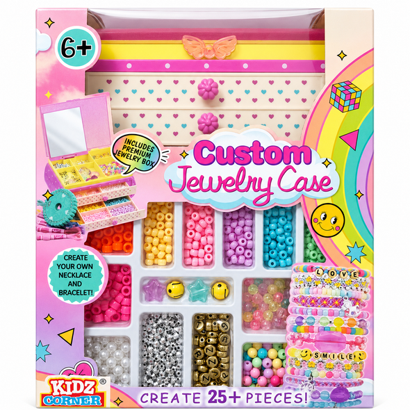 Kidz Corner Custom Jewelry Case Beads Design Set 25 Plus Pieces 11590/1