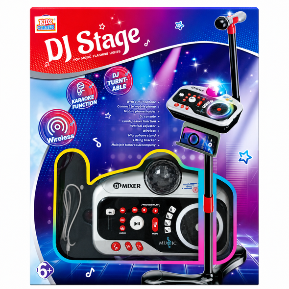 Kidz Corner DJ Stage Playset with Microphone and Flashing Lights 2031 kids musical toy