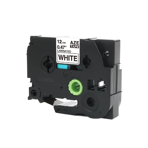 TZe-231 compatible Brother laminated label tape cassette black on white OM-TZ2-231