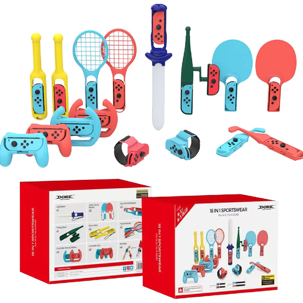 DOBE 18 in 1 Sport Game Accessories for Nintendo Switch and Switch OLED Joy-Con TNS-2125