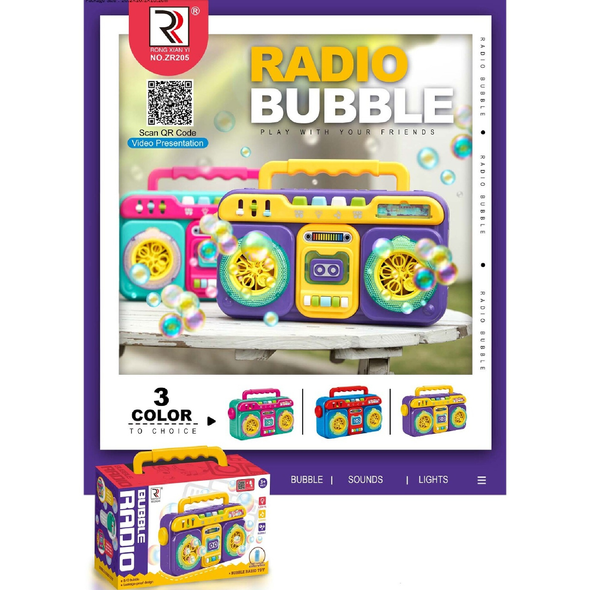 Zr205 Radio Bubble Machine Purple ZR205 portable bubble blower with music and lights