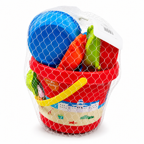 Beach Buckets Shovels Molds and Water Can Red 8108/1 RED