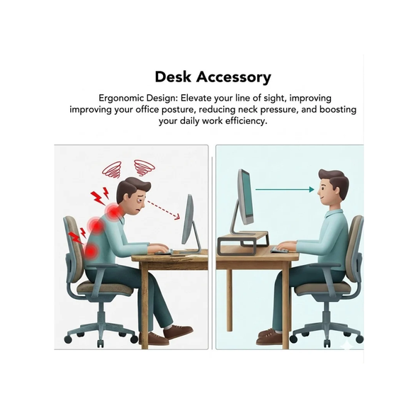Laptop and Computer Monitor Riser Stand White MRD005 55 x 20 x 7.5 cm