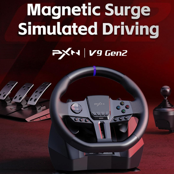 PXN V9 Gen 2 Racing Wheel with Pedals and Shifter