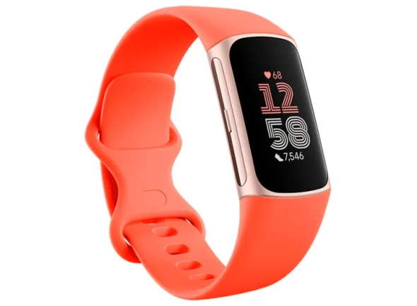 Fitbit Charge 6 - Premium Fitness Tracker - Coral/Champagne Gold Aluminum